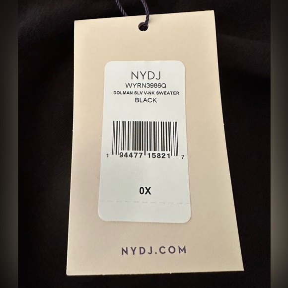 NWT NYDJ V-Neck Black Dolman-Sleeve Sweater Sz 0X - Picture 10 of 15